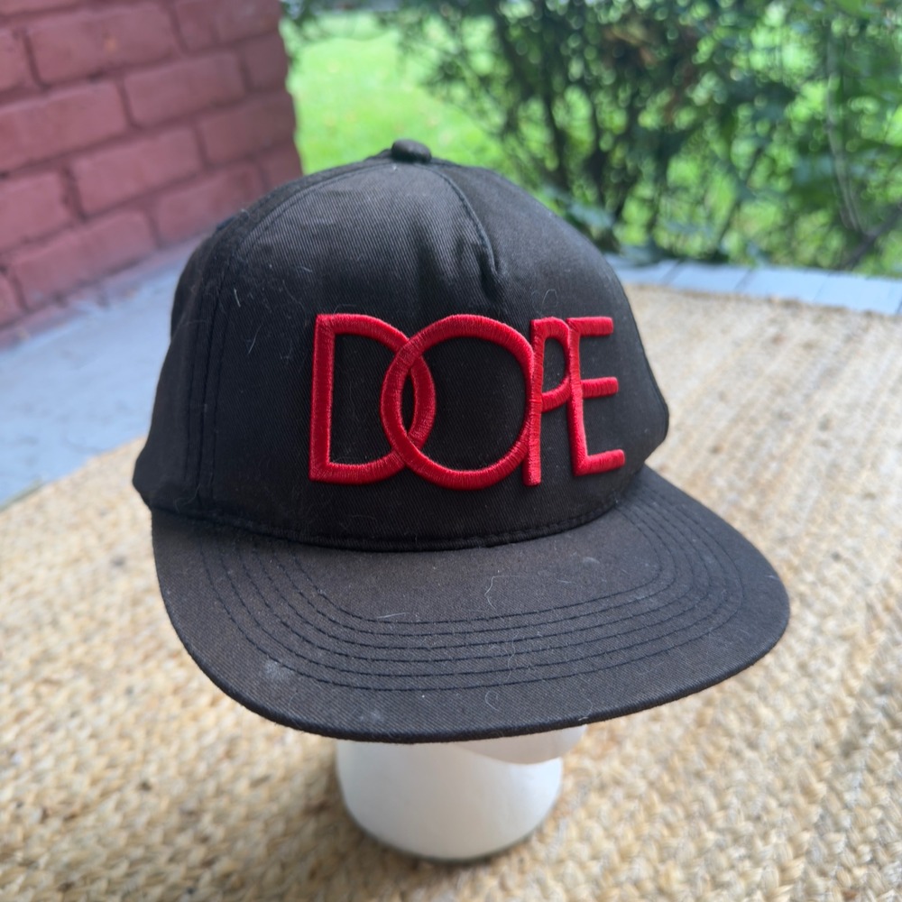 Dope Couture Snapback Hat Black Red 3D Logo Streetwear Cap OSFM Street Urban